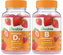 Lifeable Vitamin D 5000 IU + B Complex, Gummies Bundle - Great Tasting, Vitamin Supplement, Gluten Free, GMO Free, Chewable Gummy 2