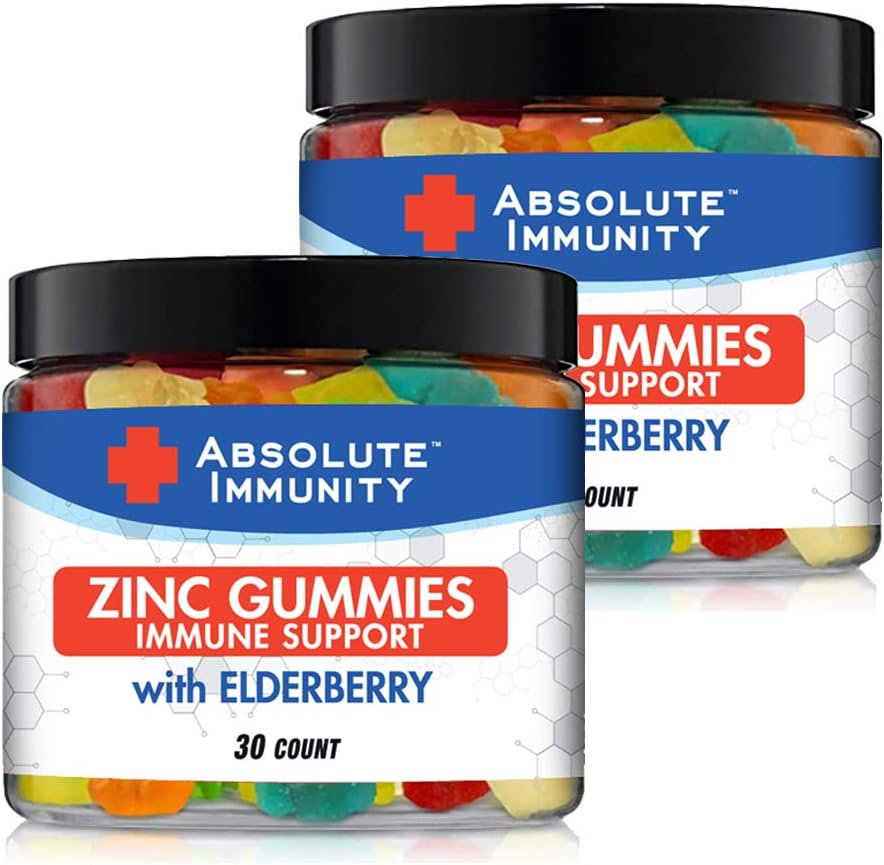 Absolute Immunity- ZINC and Elderberry Gummies - Immune System Health - Adults and Kids 30ct. 2 Pack 2