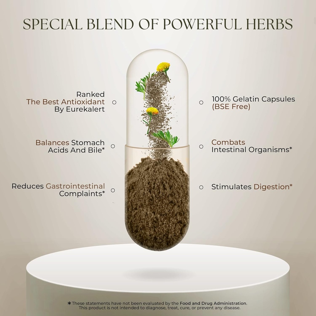 Dr Clark Wormwood Super W Blend 330 mg, 100 Gelatin Capsules 4