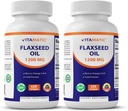 Vitamatic 2 Pack Flaxseed Oil 1200mg 120 from Cold Pressed Flax Seed - 675 mg of ALA Omega 3 Fatty Acids for Improving Heart Health 2