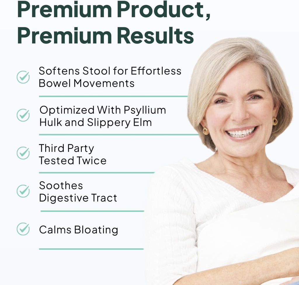 Organics Ocean Better Fiber - Daily Fiber Supplement - Soften Stool for Effortless Bowel Movements - with Psyllium Hulk and Slippery Elm - 6 Bottles 5