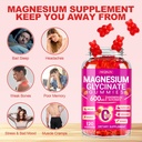 Magnesium Glycinate Gummies 600mg, Chewable Sugar Free Potassium Magnesium Gummies with Magnesium Glycinate, Vitamin D, B6 and CoQ10 for Sleep, Relaxation, Brain and Muscle, 60 Days Supply 4