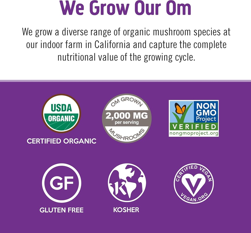 OM MUSHROOM SUPERFOOD Master Blend Mushrooms Capsule and Hot Chocolate Mushroom Powder Bundle 5