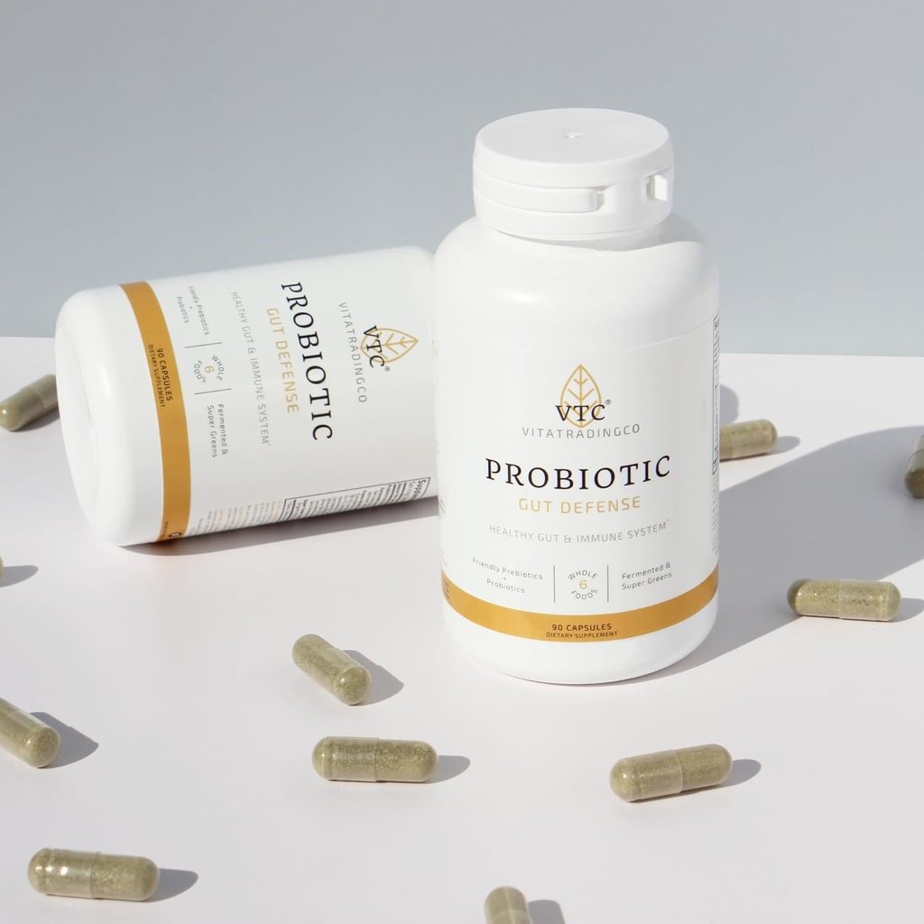 VTC VitaTradingCo. Probiotic Gut Defense | Probiotics and Prebiotics for Gut Health & Digestion | 1 Billion CFU with Whole Food Base | 90 Capsules 5