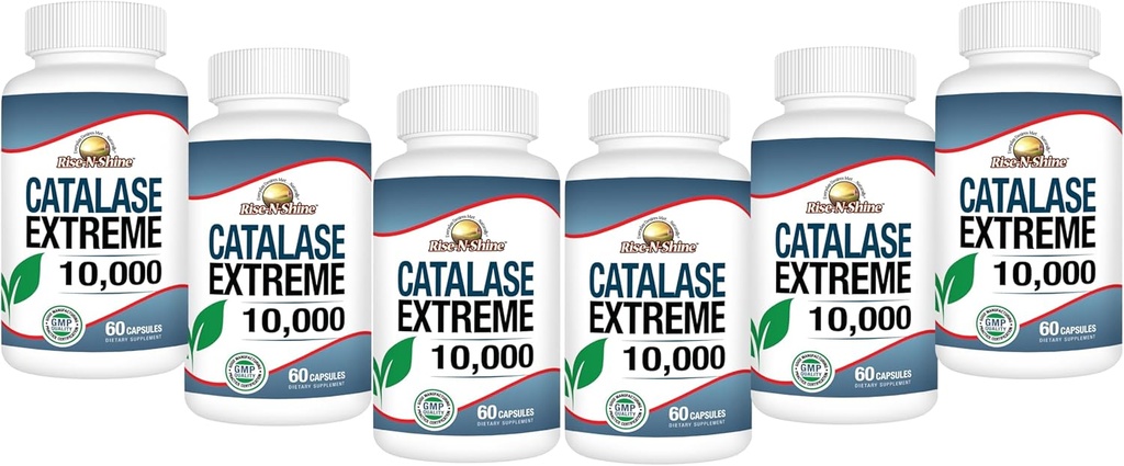 Rise-N-Shine Catalase Extreme Supplement 10,000 with Saw Palmetto, Biotin, Fo-Ti, PABA - Hair Supplements for Strong Hair - 360 Capsules - Pack of 6 (180-day Supply) 3