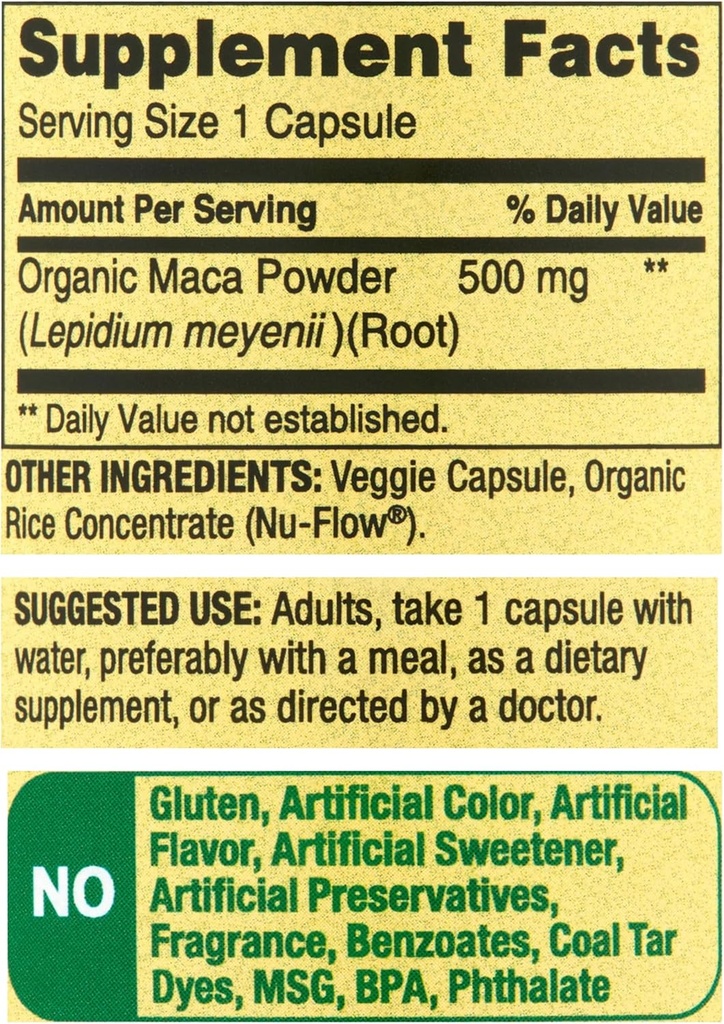 Maca Root | Vegetarian Capsules, 500 mg, 90 Count | Maca Root Powder for Women and Men | Root Extract for General Wellness | Non-GMO, Gluten Free | Organic Maca Powder 6