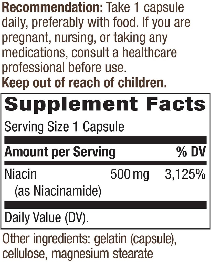 Nature's Way Niacinamide 500mg - 100 Capsules (4 Pack) 4