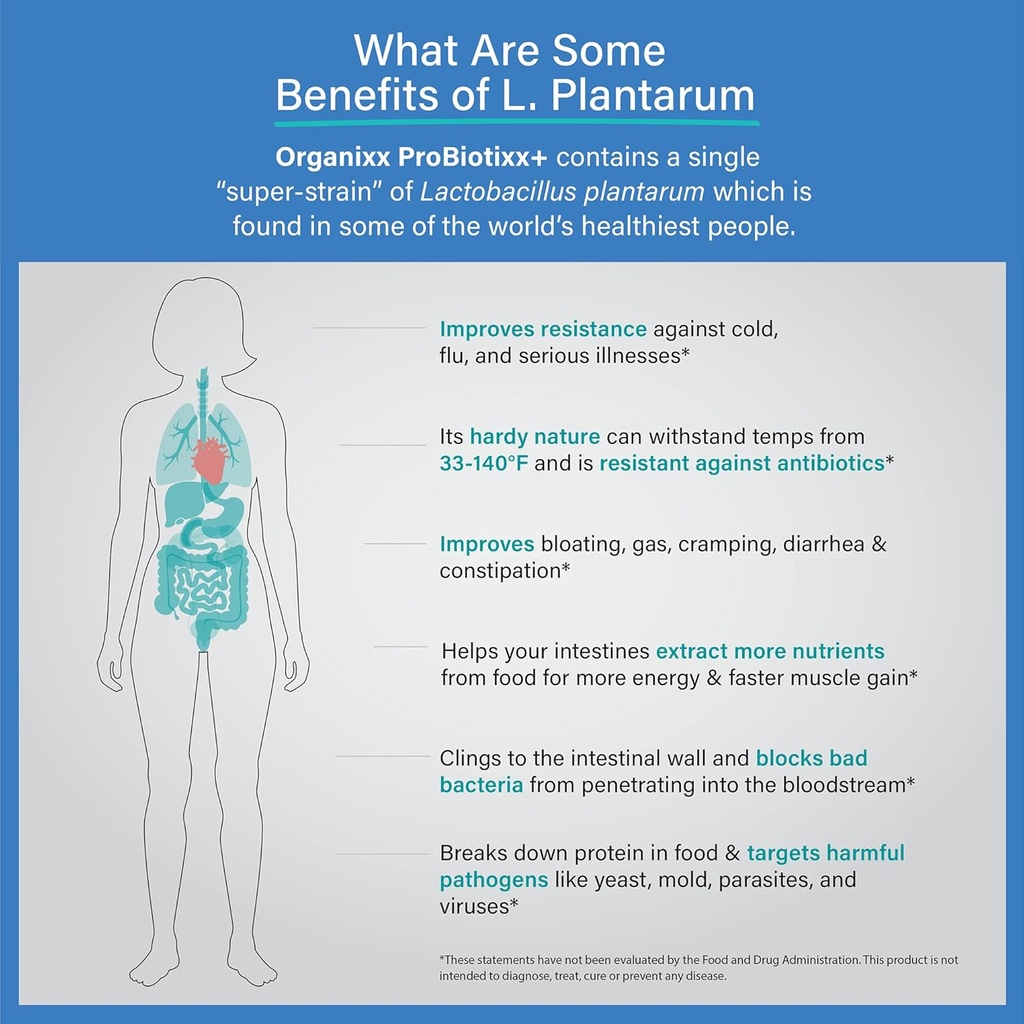 Organixx ProBiotixx+ Probiotic Supplement, Daily Probiotics for Women & Men For Digestive Health Gut Health, Immune Support, 2.5 Billion CFU, Gluten Free, Non GMO, Shelf Stable, 60 Vegetarian Capsules 5