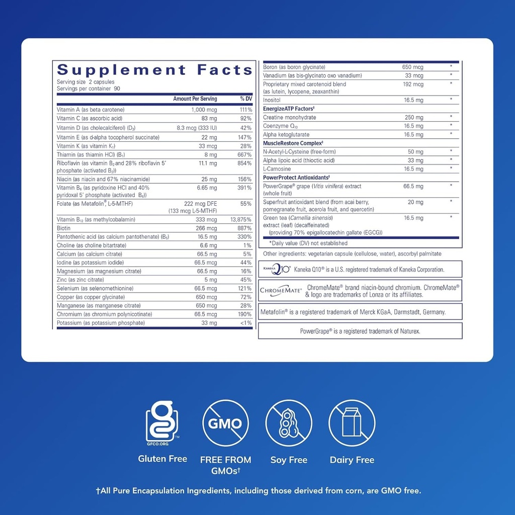 Pure Encapsulations Athletic Nutrients | Multivitamin/Mineral Complex for Exercise Performance and Training* | 120 Capsules 3
