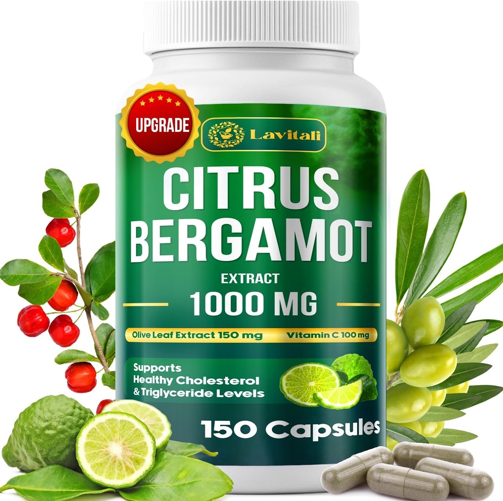 25x Concentrated Citrus Bergamot Extract Capsules, 150 Veggie Capsules, Citrus Bergamot 1000mg Capsules, Non-GMO, Gluten-Free, All Natural, Vegetarian Capsules 2