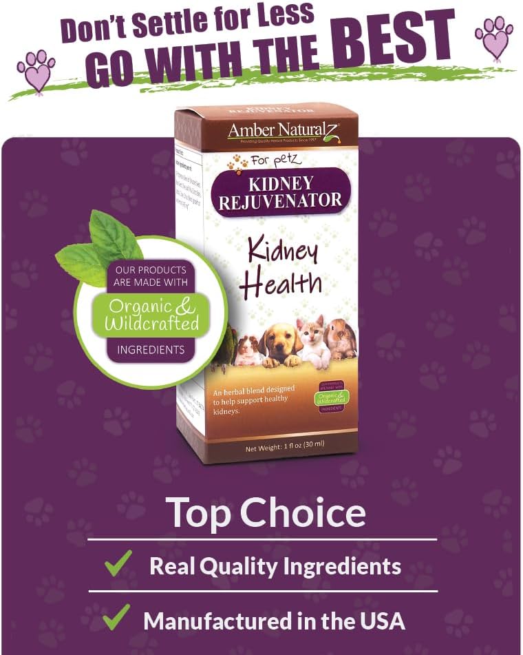 Amber NaturalZ Kidney Rejuvenator Herbal Supplement for Dogs, Cats, Birds, Rabbits, and Guinea Pigs | Supports Normal Kidney Function | Natural Aid for Kidney Health 6