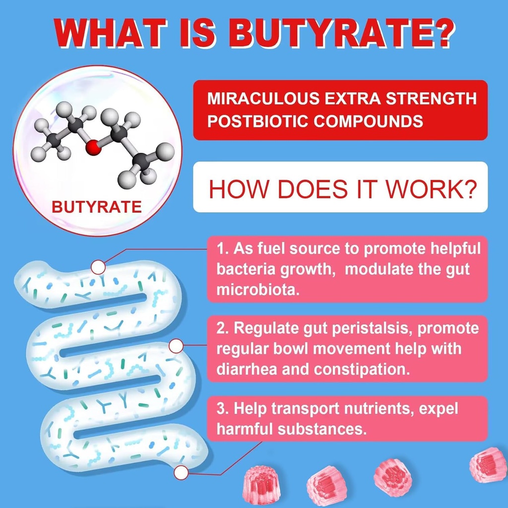 2 Pack Sugar Free Vitamin C + D3 + Zinc Gummies for Adults 50+ + 1 Pack Butyrate Gummies 5