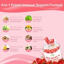 Sea Moss Gummies for Adults Kids with Chlorophyll, Bladderwrack, Burdock Root, Blck Seed Oil, Vitamin C & D3, Zinc, 8-in-1 Potent Formula Supports Immune System & Boost Energy (1-Pack) 4