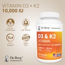 Dr. Berg Maximum Strength 7-in-1 Vitamin D3 K2 10,000 IU | Naturally Derived D3 | 4X Lab-Tested & Verified | High Absorption Formula | K2 D3 Vitamin Supplement - 120 Capsules 3