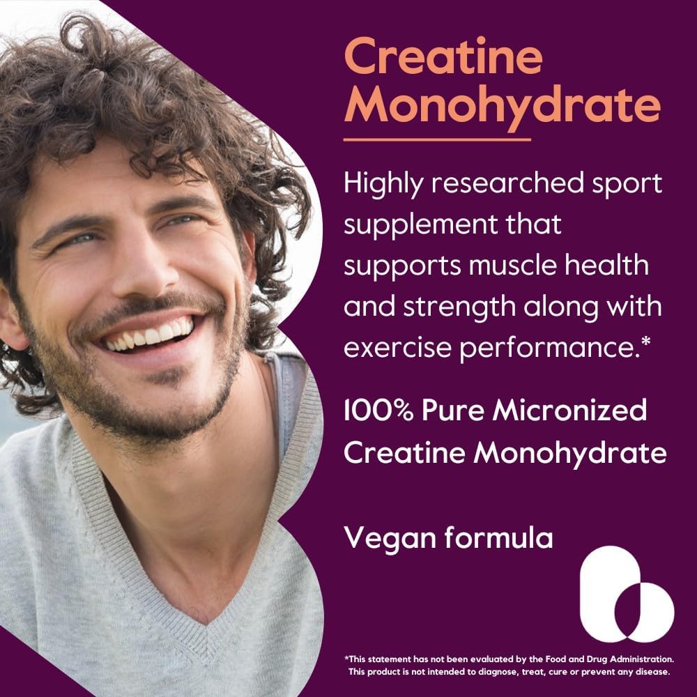 BESTVITE Creatine Monohydrate 750mg (240 Vegetarian Capsules) - Micronized - No Stearates - Vegan - Non GMO - No Gelatin - Gluten Free - Creatine Capsules 4