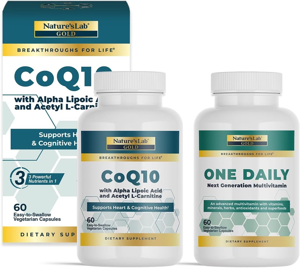 Nature's Lab CoQ10 + Alpha Lipoic Acid + Acetly L Carnitine & One Daily Multivitamin 2