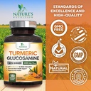 Turmeric Curcumin Supplement 2000mg - 95% Curcuminoids with Glucosamine, Ginger & MSM, BioPerine Black Pepper for Best Absorption, Nature's Vegan Joint Support, Non-GMO, Bottled in USA - 180 Capsules 5