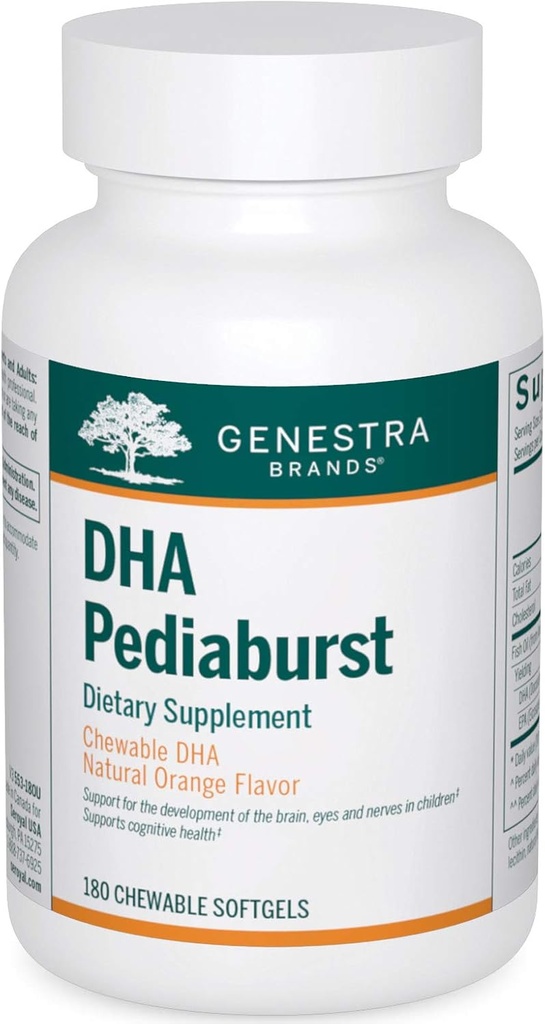Genestra Brands DHA Pediaburst | Chewable DHA Supplement | 180 Chewable Softgels | Natural Orange Flavor 2