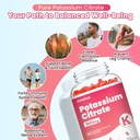 Potassium Gummies for Adults Women & Men, Potassium Citrate Supplement, Support Leg Cramps, Muscle Health & Electrolyte Balance, Sugar Free, Organic, Vegan, Strawberry, 60 Cts 5