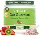 Feel Goods Gut Guardian, Organic Fiber, Probiotic & Prebiotic Powder, Sugar Free, Herbs for Bloat, Gut Health Support, Digestive Health for Men & Women, Non GMO, Vegan, Strawberry Kiwi, 30 Servings 2