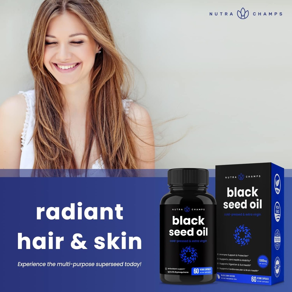 NutraChamps Liver Cleanse Detox and Black Seed Oil Capsules Bundle 6