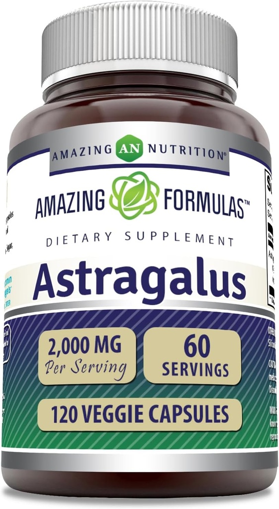Amazing Formulas Astragalus (from Astragalus Membranaceus Plant Root) | 2000 Mg Supplement | Vegetarian Capsule | Non-GMO | Gluten-Free | Made in USA (1 Pack | 120 Count) 2