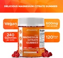Vitamatic Magnesium Citrate Gummies 600mg per Serving - 240 Vegan Gummies - Natural Raspberry Flavor - High Absorption Magnesium Supplement - Supports Nerve, Bone and Muscle Health 5