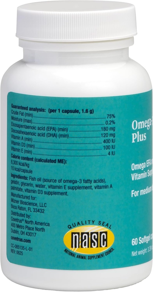 Omega-3 and Vitamin Supplement Softgel Capsules Medium Dog, 31-60 lbs 60 ct 3