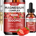 Triple Magnesium Complex Supplement, Magnesium Glycinate, Blend, Citrate Liquid Drops 1000mg with Ashwagandha, CoQ10, Vitamin B6, C, D, Zinc -Support Calm Stress Relief, Bone, Muscle, Mood Vegan 2