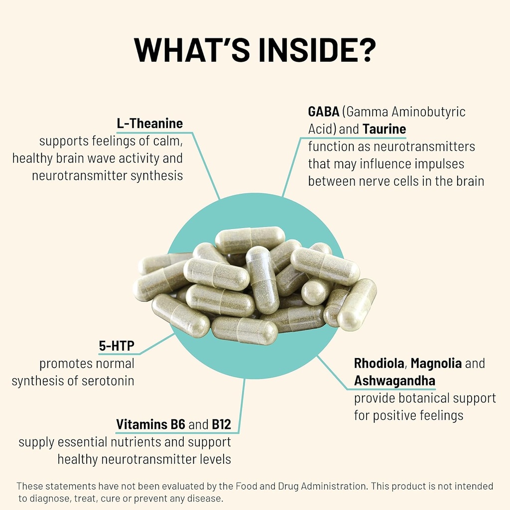Mountain Peak Nutritionals Tranquility Formula - Supports Brain Health, Sleep & Stress Management - Vitamin B6, Vitamin B12 and Adaptogens - Hypoallergenic Dietary Supplement (90 Vegetarian Capsules) 5