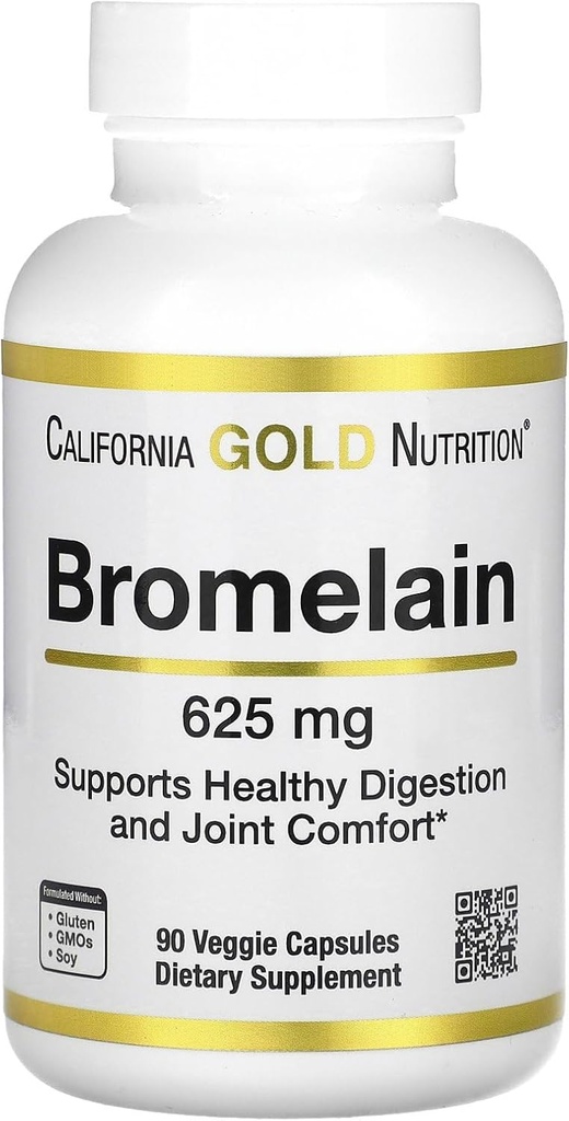 California Gold Nutrition Bromelain, 625 mg, 90 Veggie Capsules 2