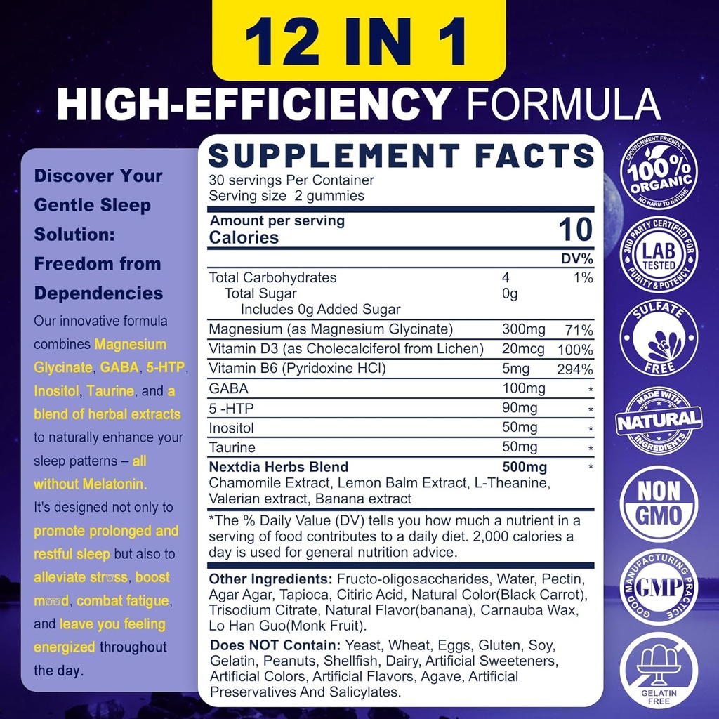 GABA Gummies,Melatonin Free Natural Sleep Gummies 3