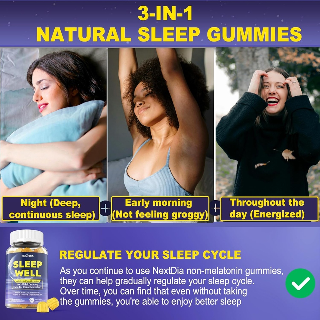 GABA Gummies,Melatonin Free Natural Sleep Gummies 6