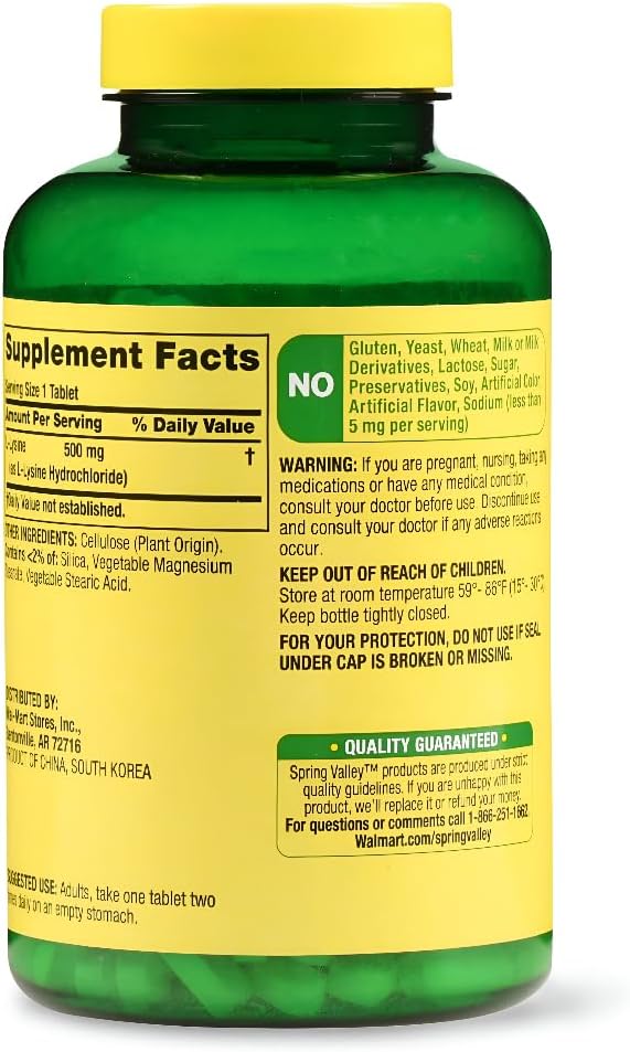 Spring Valley: Dietary Supplement L-Lysine, 250 ct 3