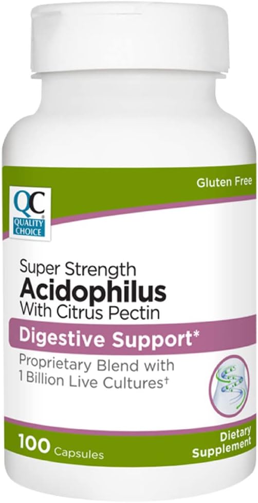 Quality Choice Digestive Support Acidophilus with Citrus Pectin – 100 Capsules – Daily Probiotic Formula with Citrus-Derived Fiber – Easy-to-Swallow Capsules 2