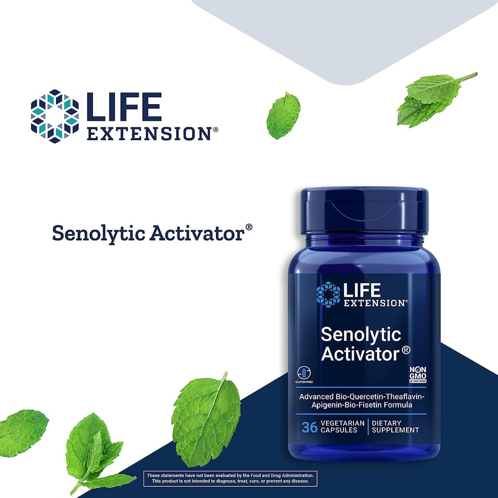Life Extension Senolytic Activator with Quercetin, Fisetin, Taurine for Immune Support, Anti-Aging & Longevity - 36 & 90 Vegetarian Capsules 4