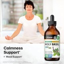 BIO KRAUTER Holy Basil Tincture - Tulsi Powder Liquid Extract - Supports Calmness and Relaxation - Ursolic Acid Supplement - Alcohol and Sugar Free - Vegan Drops 2 Fl.Oz. 3
