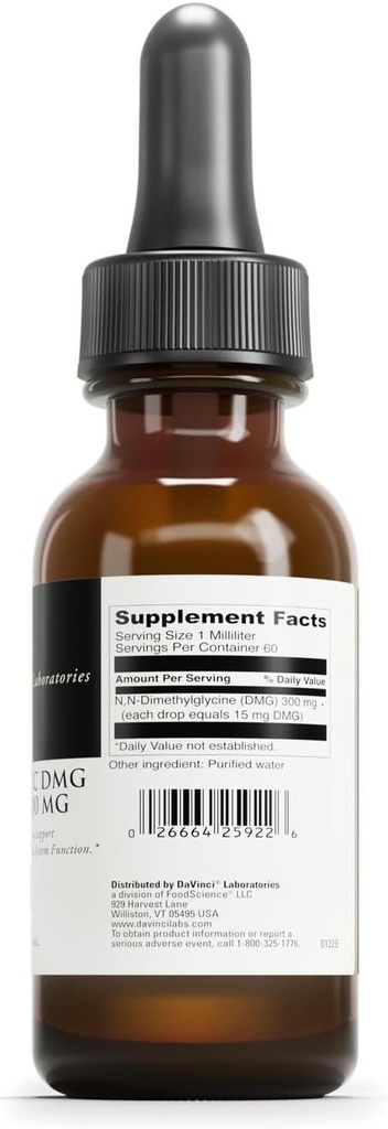 DAVINCI Labs Gluconic DMG Liquid 300mg - Helps Support Immune System, Muscle Function, Heart Health & Brain Health* - 2 fl oz (60 Servings) 3