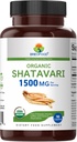 Brieofood Organic Shatavari 1500mg, 45 Servings, Vegetarian, Gluten Free, 90 Vegetarian Tablets 3