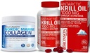 Bronson Marine Collagen Peptides Hydrolyzed Protein Powder + Antarctic Krill Oil 1000 mg with Omega-3s EPA DHA 2