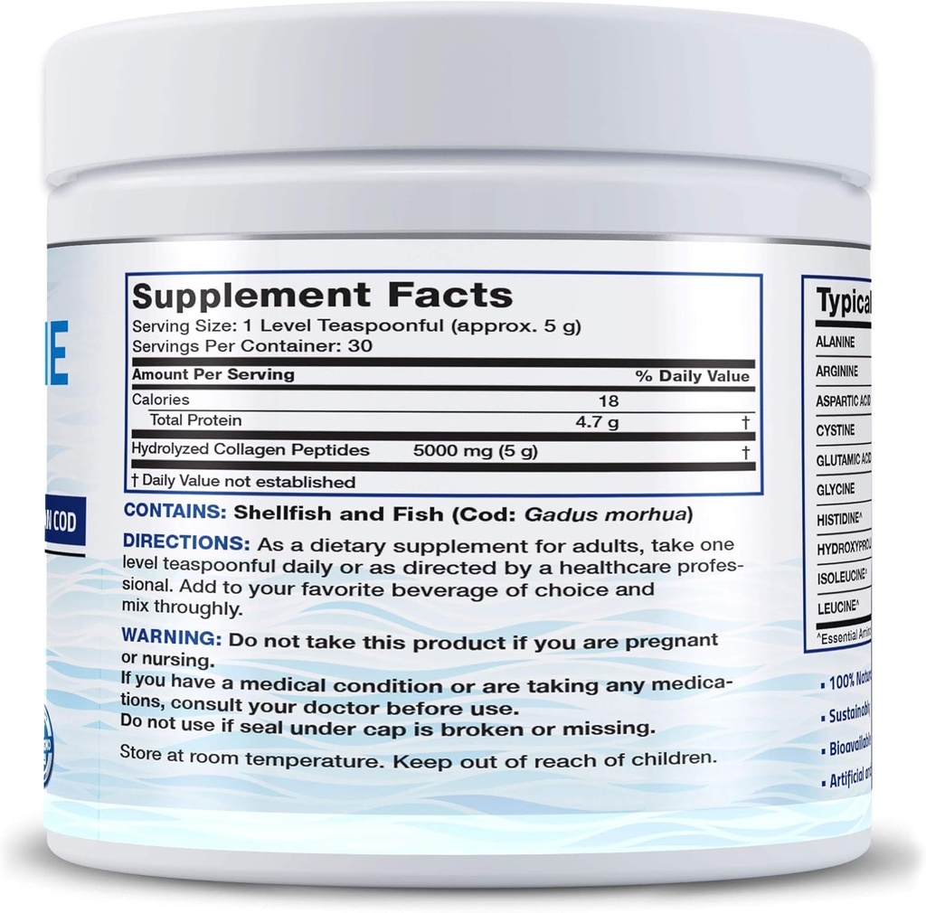 Bronson Marine Collagen Peptides Hydrolyzed Protein Powder + Antarctic Krill Oil 1000 mg with Omega-3s EPA DHA 6