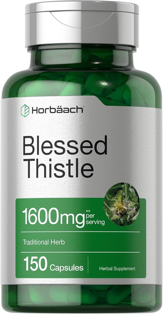 Horbaach Blessed Thistle Capsules 1600 mg | 150 Count | Max Potency | Non-GMO, Gluten Free Herb Supplement 2
