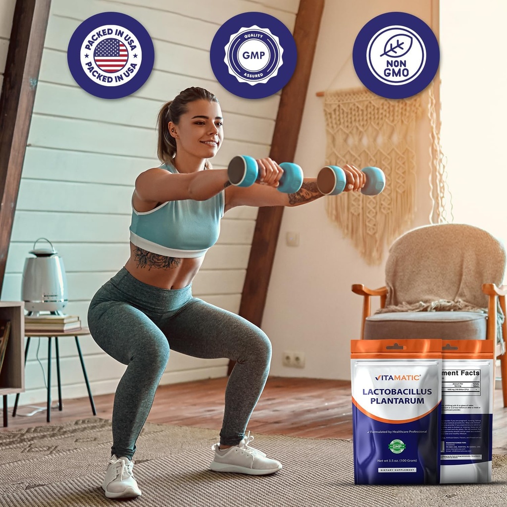 Vitamatic Lactobacillus Plantarum Probiotic Powder - Digestive Health Support - 100 Gram (3.5 OZ) - 100 Servings 4