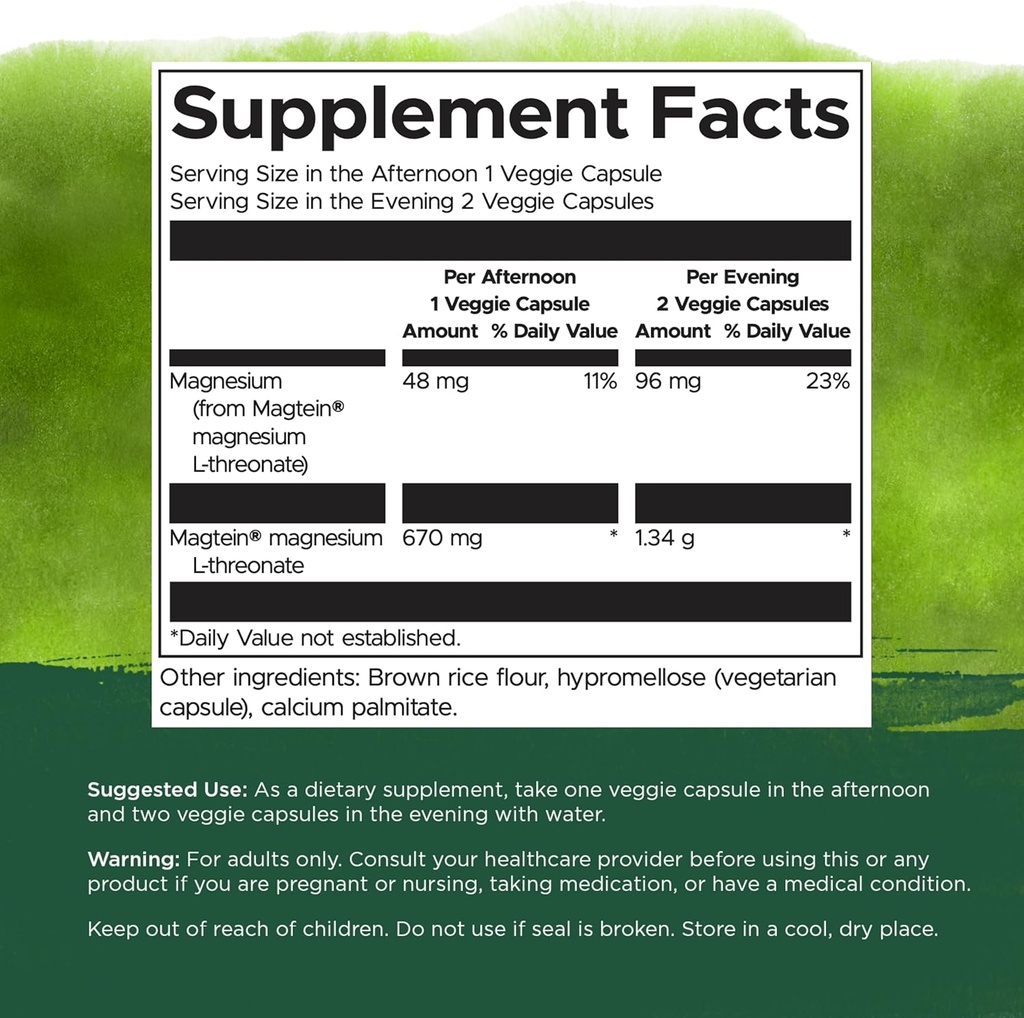 Swanson Magnesium L-Threonate - Mineral Supplement Promoting Nervous System Health - May Support Cognitive Health, Learning & Memory - (90 Veggie Capsules) (2 Pack) 6