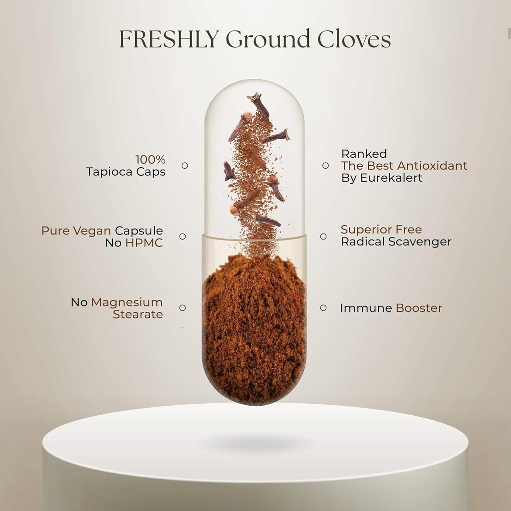 Dr Clark Store Cloves Vegetarian, 500mg, 102 Tapioca Capsules – Helps Maintain Liver Performance and Blood Circulation 4