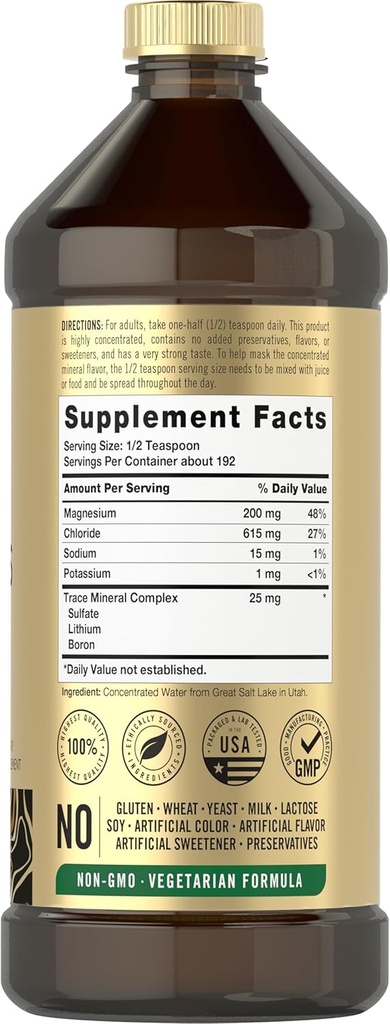 Carlyle Trace Minerals Supplement | 16 fl oz | Full Spectrum with Magnesium | Liquid Complex with Sulfate, Lithium, and Boron | Vegetarian. Non-GMO & Gluten Free | by Vital Trace 3