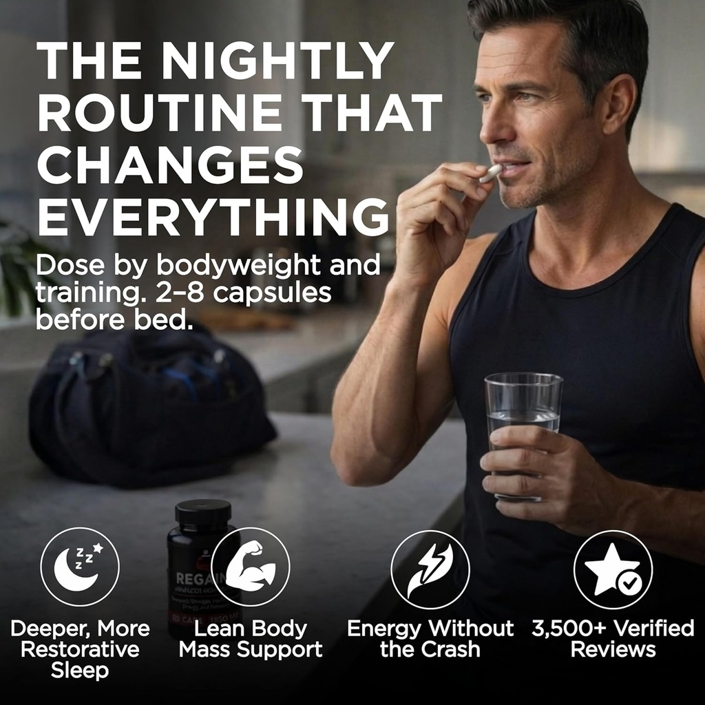 HGH Supplements for Men & Women - Regains Starter Pack, Natural Anabolic Muscle Growth Building GH & Human Growth Hormone for Men, Muscle Builder for Men, Muscle Recovery Supplement, 30 Protein Pills 4