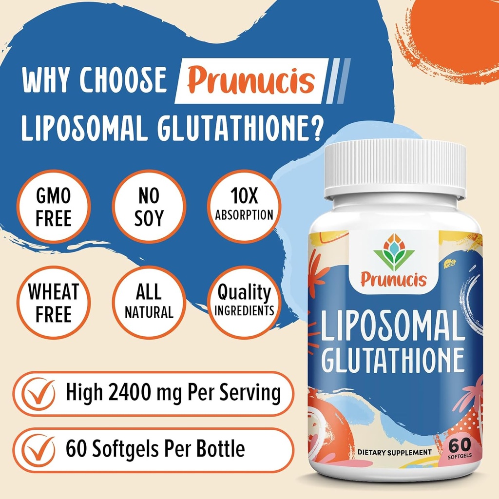 2400MG Liposomal Glutathione, with Vitamin C, Milk Thistle & Alpha-Lipoic Acid, Master Antioxidants, Pure Reduced L-Glutathione - Immune System, Cell Repair, Energy, High Absorption, 120 Softgels 4