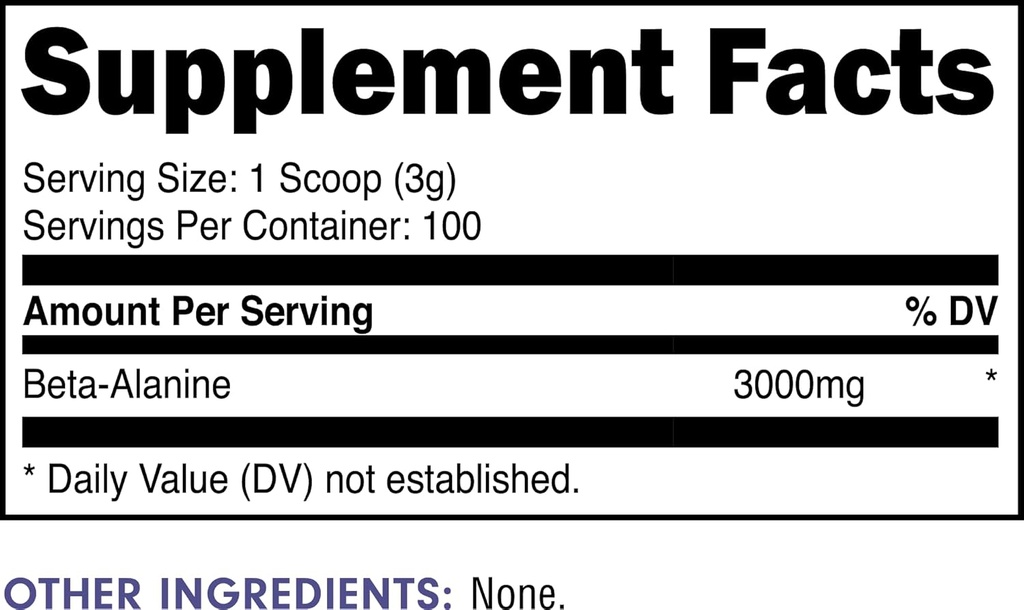 Bucked Up Beta Alanine 300mg Powder, Non-GMO, Gluten-Free, Unflavored (100 Servings) 3