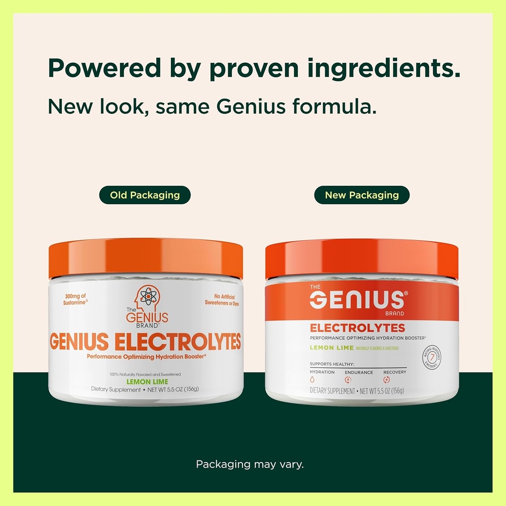 The Genius Brand Genius Electrolytes - Electrolyte Powder for Active Lifestyles - Supports Hydration, Energy, Endurance, Muscle Growth & Recovery - Lemon Lime - 30 Servings 3